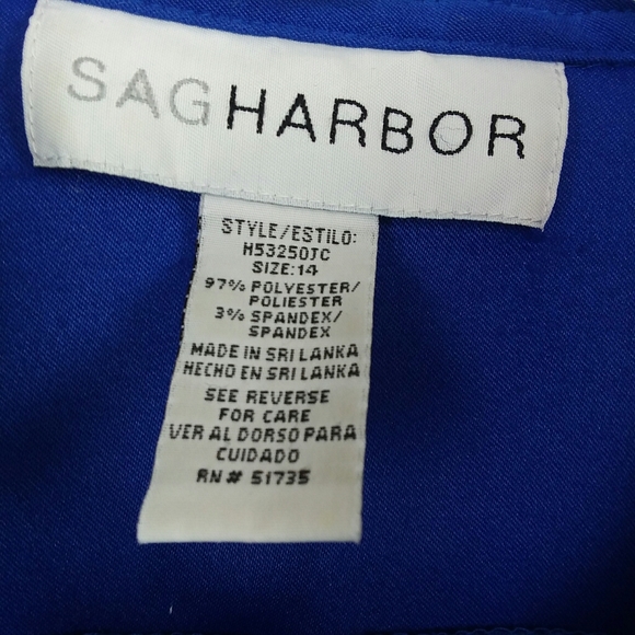 5 For $20.00 Sag Harbor Button Down Blouse, Blue, Size 14 - Picture 9 of 11